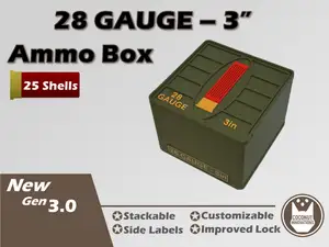 Ammo Storage Box 28 Gauge 3 inch 25 Shells / Round