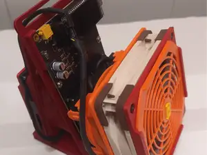 stand Bitcoin NerdQAxe++Rev6.1 con ventole 90/120