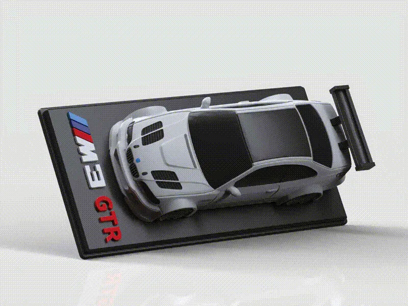 【BMW】宝马 M3 GTR 汽车模型摆件 车模 装饰品 带陈列底座