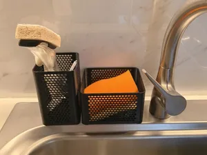 Honeycomb Sink Caddy Set, Sponge & Brush