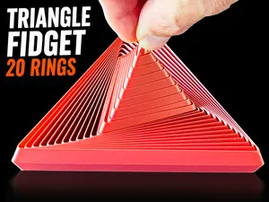 Triangle Fidget – Medium 20 Rings - Print-In-Place