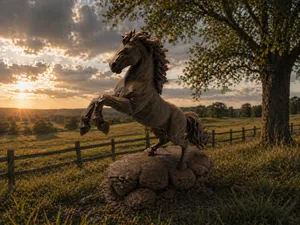 Majestätisches steigendes Pferd