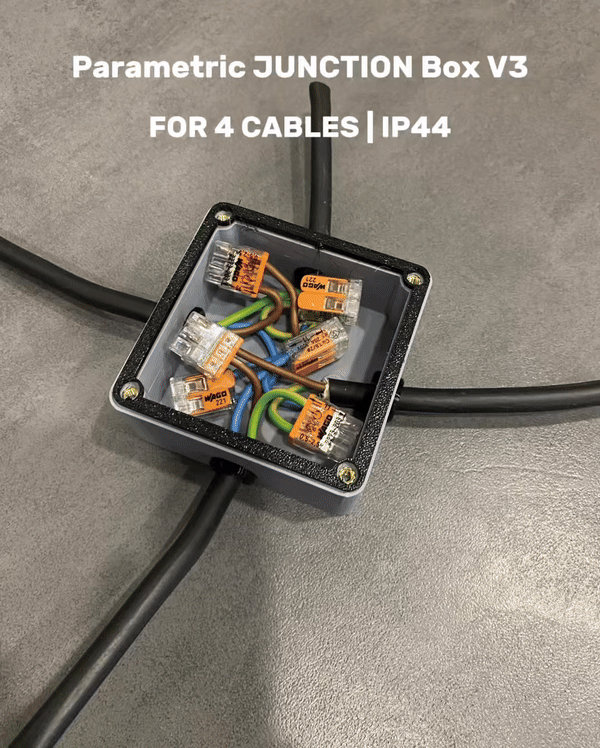 Parametric IP44 Cable Junction Box (TPU Seal) V3