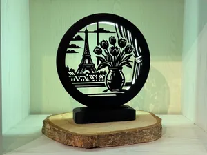 LED Ring Lampe v3 inkl. Rahmen mit Blumen Motiv