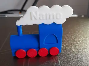Customizable 3D Train with Name on Cloud