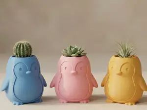 "Sir Waddleton" - Cute Penguin Planter
