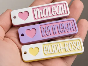 Personalised Recessed Heart Name Keyring