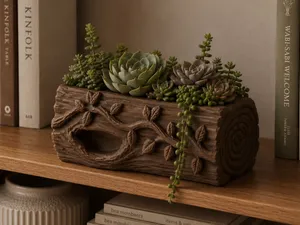 Rustic Woodland Log Planter Succulent Planter