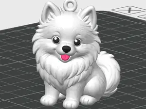 Chaveiro Miniatura Cachorro Spitz Branco