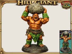 Hill Giant with bolder: DnD D&D Pathfinder Mini