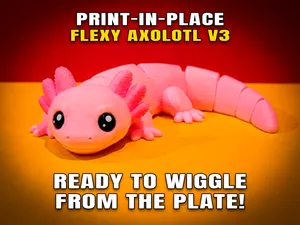 Cute Flexy Axolotl v3 (Articulated Fidget Toy)