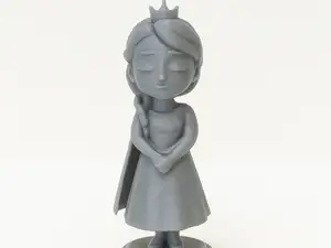 Princess Figurine with Crown and Braid