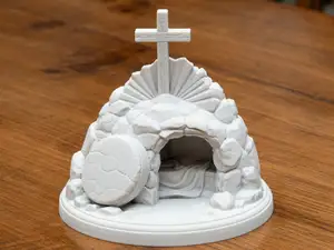 Empty Tomb with Cross – He Is Risen Jesus Christ