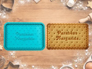 Cortador Bolacha “Parabéns” + Nome Personalizado
