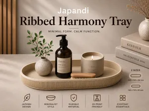 Japandi Ribbed Harmony Tray