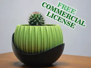 Indoor Plant Pot with Base Free Commercial License