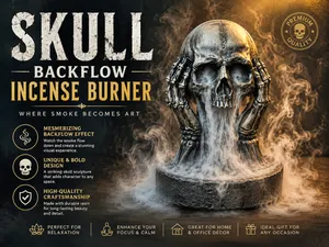 Skull Backflow Incense Burner | Smoke Effect