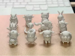 Chibi Chinese Zodiac 12 Animals Mini Figurines