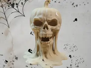 Melting Pumpkin Skull – Halloween Sculpture