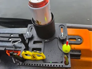 Kayak track mount fishing tray