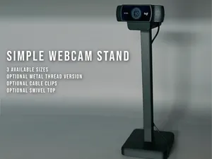 Webcam Stand V2 (metal thread & cable clip)