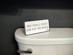 AIM for the MIDDLE - Funny Bathroom Sign