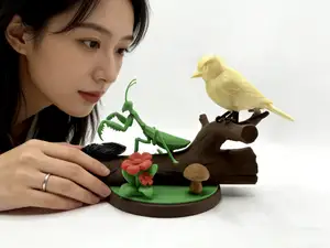 黄雀——"螳螂捕蝉黄雀在后"微景观-桌摆手办