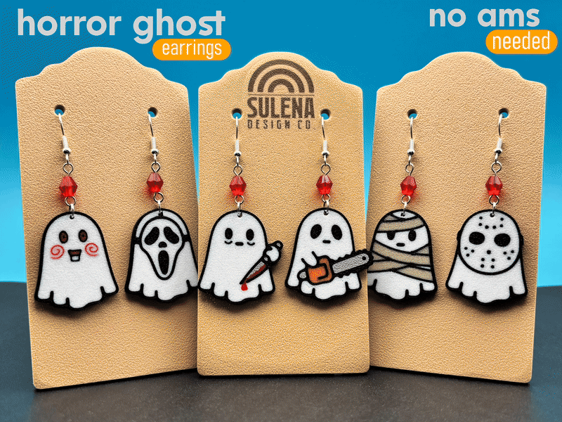 Horror Ghost Halloween Earrings | No AMS