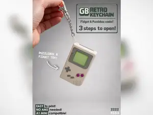 GB Retro Keychain | FIDGET TOY & 3-STEP PUZZLEBOX!