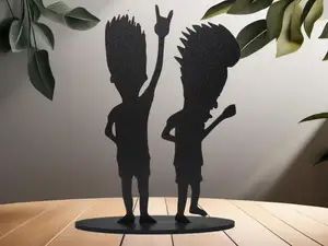 Beavis and Butt-Head Rocking Out Silhouette Art