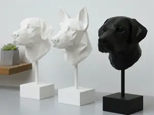 Low-Poly Hunde Büsten