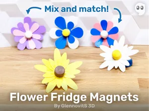 Flower Fridge Magnets (springvibe in the kitchen)