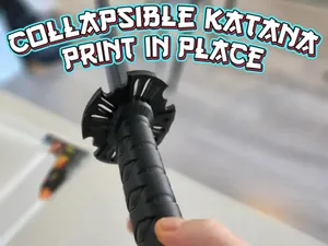 Collapsible Katana Sword no support print in place