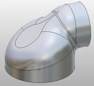 kitchen hood reducing elbow 150x100mm 90 degrees