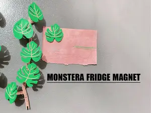 monstera fridge magnet
