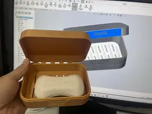 带盖子的香皂盒肥皂盒（一体打印）