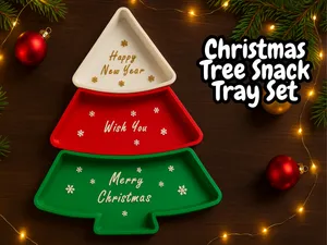 Christmas Tree Snack Tray Set