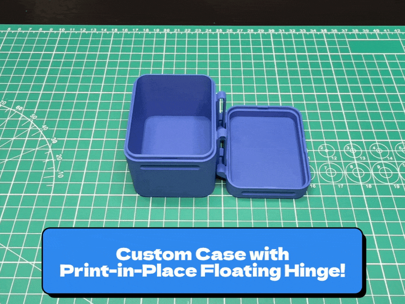Custom Case w/ Floating Hinge | Print-in-Place