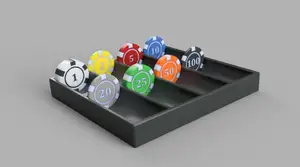 Casino chips and tray