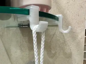 10mm Glass shower shelf hook hanger