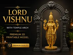 Divine Vishnu with Arch |Home Decor | 3D Print