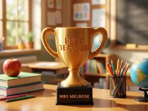 Teacher Trophy Gift with Custom Nameplate