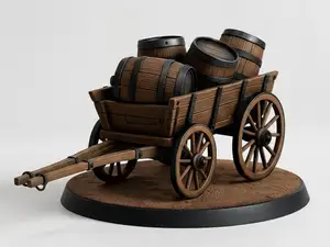 Small Barrel Cart - Fantasy TTRPG Scatter Terrain