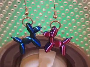 3D Balloon dog earrings