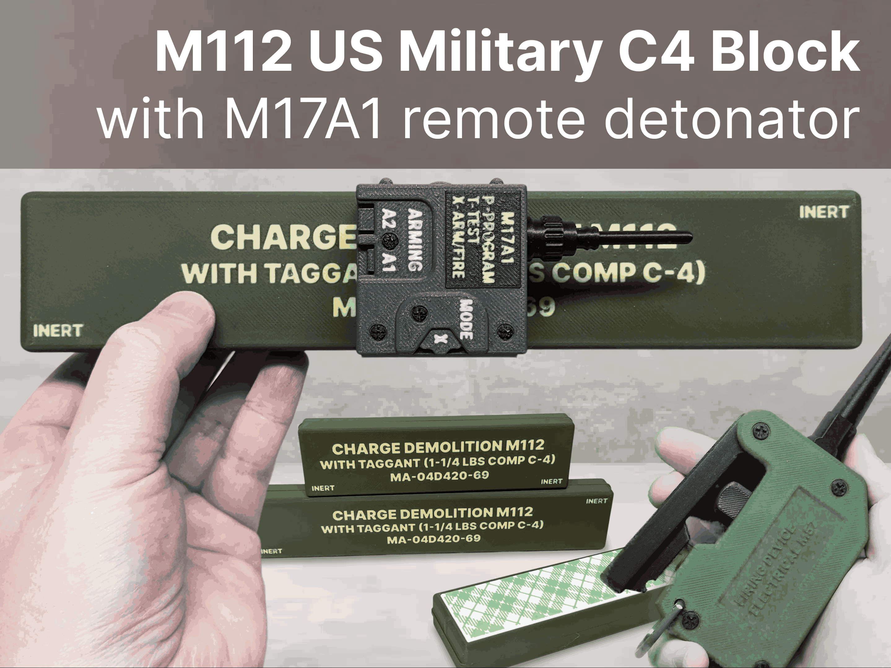 US Military M112 C4 Block with Wireless Detonator