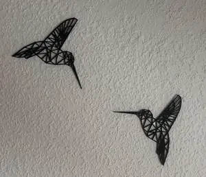 Kolibri Wandtattoo 2D Low Poly