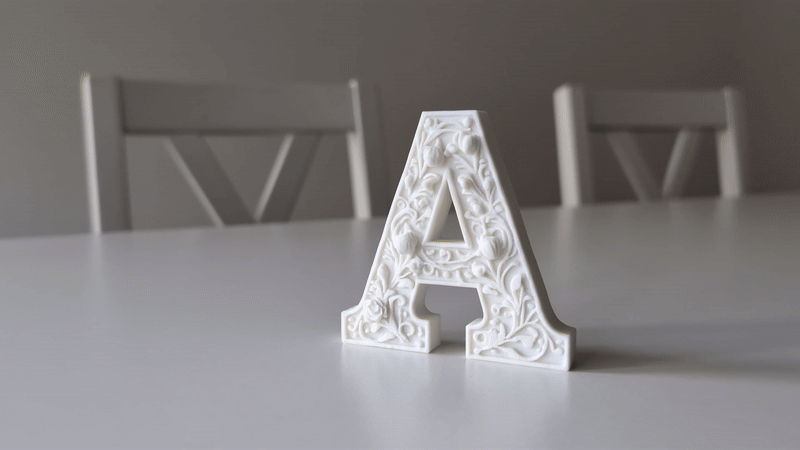 Standing Letter A Floral Gypsum Style