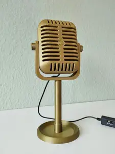 Vintage Microphone Desk Fan, 50s Retro Microphone