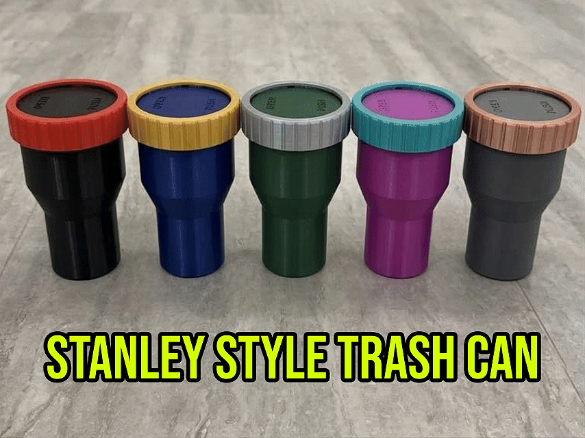 Stanley Style Office & Car Cup Holder Trash Can