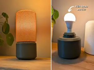 Schlichte Lampe mit Korbstruktur für IKEA Strala
